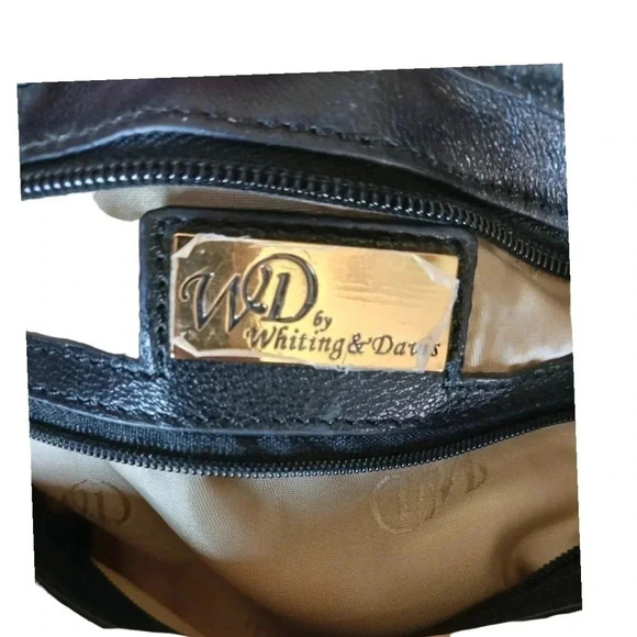 Whiting & Davis metal mesh shoulder bag floral print leather trim multicolor - Picture 5 of 16